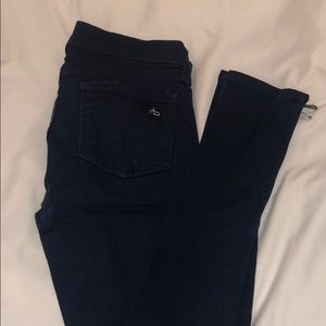 Rag and bone stretch skinny jeans with zippers